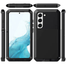 Load image into Gallery viewer, Samsung Galaxy S22 or S22 Plus METAL Shockproof Aluminum HEAVY DUTY Hard Case with Glass Screen Protector