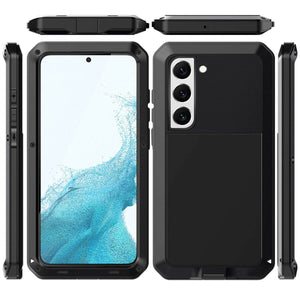 Samsung Galaxy S22 or S22 Plus METAL Shockproof Aluminum HEAVY DUTY Hard Case with Glass Screen Protector