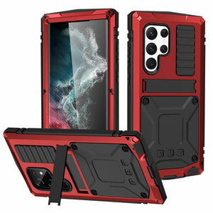Samsung Galaxy S22 Aluminum Shockproof Stand Case with Screen Protector