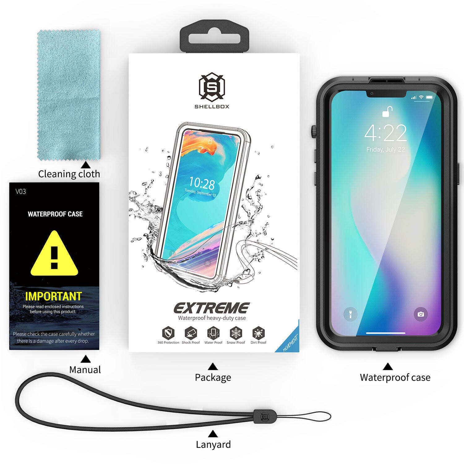 Custodia Impermeabile Per IPhone 17 R-JUST In Metallo Silicone Vetro Temperato Con Supporto (argento - Foto 9