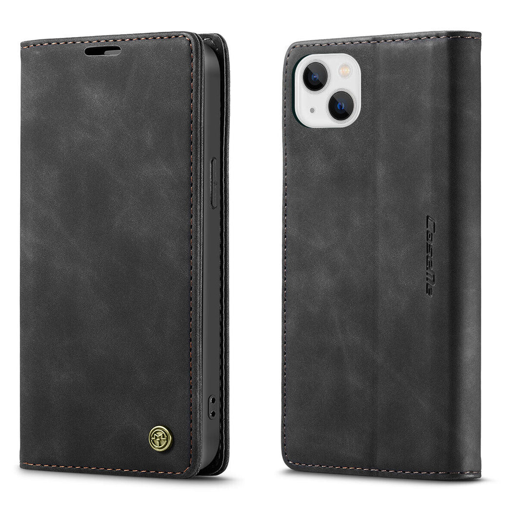 iPhone 14 Plus Flip Leather Wallet Case Protective Cover Case