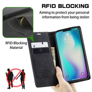 iPhone 14 Flip Leather Wallet Protective Cover Case
