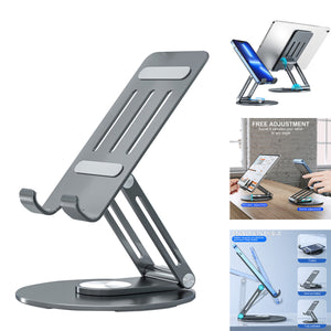 Foldable Rotation Aluminum Holder Mount Stand for Phone or Tablet