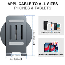 Load image into Gallery viewer, Foldable Rotation Aluminum Holder Mount Stand for Phone or Tablet