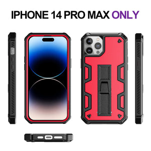 iPhone 14 Pro Max Rugged Shockproof Stand Case with Screen Protector
