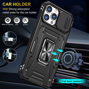 iPhone 14 Shockproof Heavy Duty Case with Ring Stand