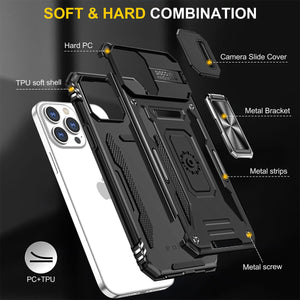 iPhone 14 Pro Max Shockproof Heavy Duty Case with Ring Stand