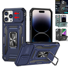 Load image into Gallery viewer, iPhone 14 Shockproof Heavy Duty Case with Ring Stand
