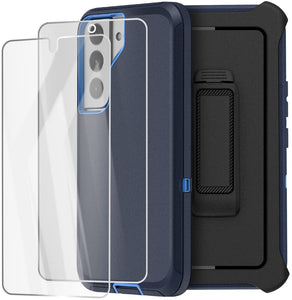 Galaxy S22 Ultra Heavy Duty Drop Protection Full Body Rugged Shockproof DustProof Military Grade Holster Case with Belt Clip and Screen Protector