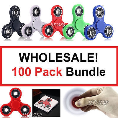100X Hand Sprinner Tri Fidget Stell Ball Desk Toy EDC Finger Gyro for KIds and Adult