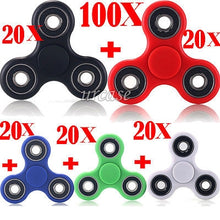 Load image into Gallery viewer, 100X Hand Sprinner Tri Fidget Stell Ball Desk Toy EDC Finger Gyro for KIds and Adult