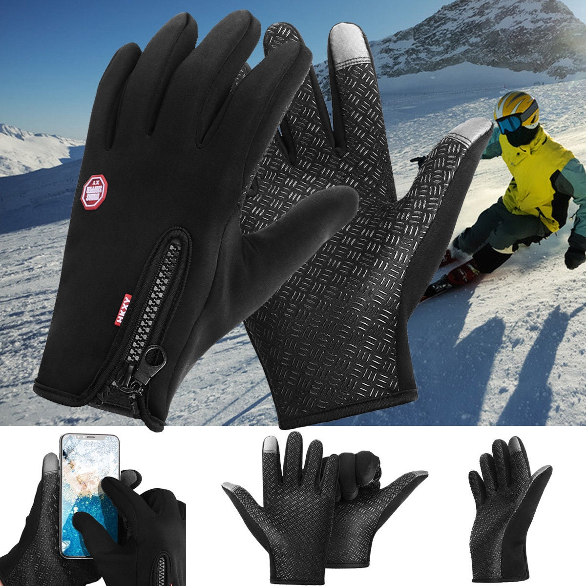 2-Tip Winter Waterproof Touch Screen Gloves