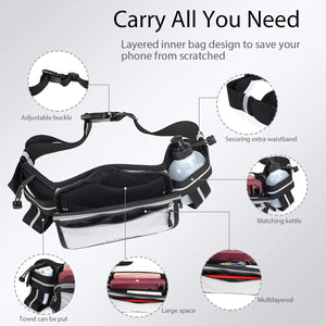 Sport Running Belt with Water Bottle and Vertical Bottle Holder for Phone