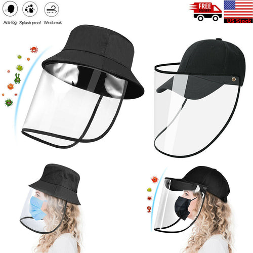 Anti-Saliva Splash Dust Proof Cap Full Face Shield Safety Protection Clear Hat