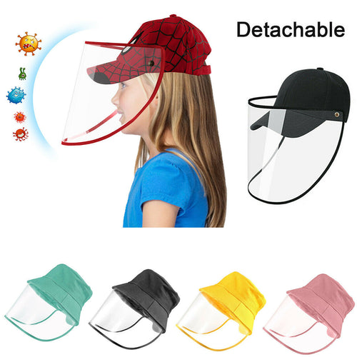 Kids Boys Girls Safety Full Face Shield Protection Cover Anti-Splash Sun Hat Cap