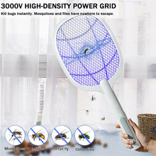 Load image into Gallery viewer, Handheld USB Rechargeable Mosquito Fly Swatter Zapper Killer Bug Insect Racket