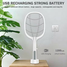 Load image into Gallery viewer, Handheld USB Rechargeable Mosquito Fly Swatter Zapper Killer Bug Insect Racket