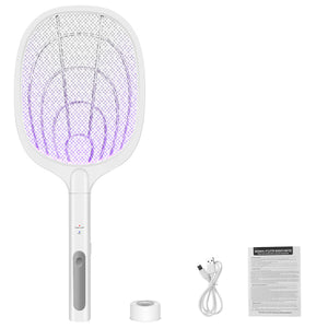 Handheld USB Rechargeable Mosquito Fly Swatter Zapper Killer Bug Insect Racket