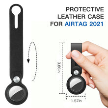 Load image into Gallery viewer, Portable Leather Case For AirTag Keychain Holder Tracker Finder Sleeve Cover Black