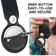 Load image into Gallery viewer, Portable Leather Case For AirTag Keychain Holder Tracker Finder Sleeve Cover Black