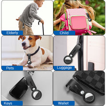 Load image into Gallery viewer, Portable Leather Case For AirTag Keychain Holder Tracker Finder Sleeve Cover Black
