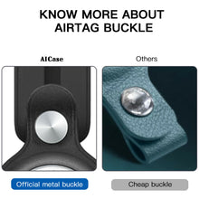 Load image into Gallery viewer, Portable Leather Case For AirTag Keychain Holder Tracker Finder Sleeve Cover Black