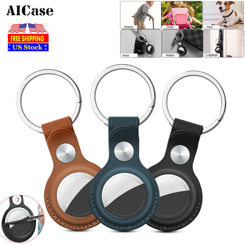 AICase Leather Case For Apple AirTag Cover AirTags Tracker Finder Keychain Shell