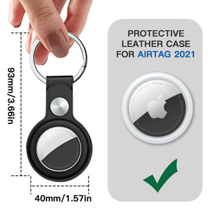Leather Case for AirTags Protective Shell Location Tracker Keychain Cover