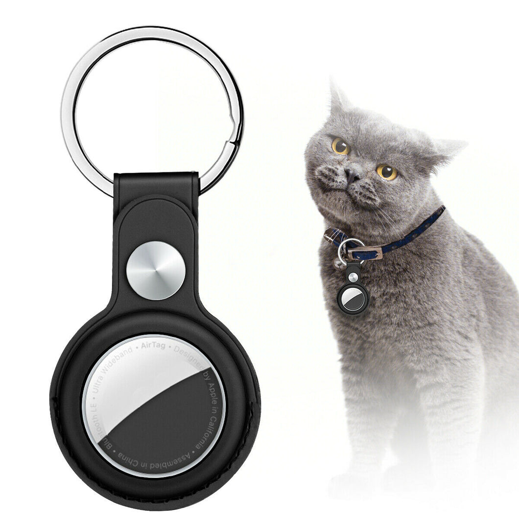 Leather Case for AirTags Protective Shell Location Tracker Keychain Cover