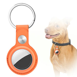Leather Case for AirTags Protective Shell Location Tracker Keychain Cover