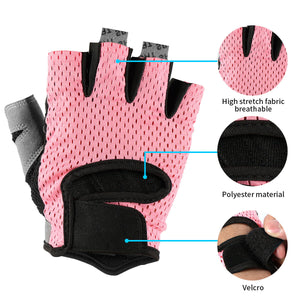 Men Women Cycling Gloves Bike Wheelchair Half Finger Fitness Workout Gym Gloves