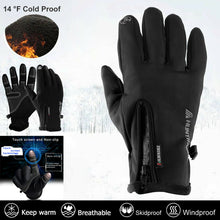 Load image into Gallery viewer, 14 °F Waterproof Winter Warm Ski Gloves Touch Screen Cycling Motorcycle Mittens