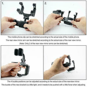 Universal 360 Rotation Rearview Mirror Mount Stand Holder for Phone