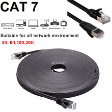 Load image into Gallery viewer, LOT CAT7 Shielded RJ45 Ethernet LAN Network Patch Cable Connector Internet Cord 164ft Black