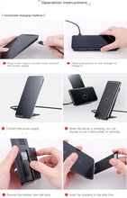 Load image into Gallery viewer, Black QI Wireless Charger 2 Coils Cell Fast Charging Pad Station