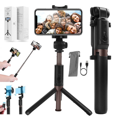 Extendable Selfie Stick with Wireless Bluetooth Remote Tripod Stand