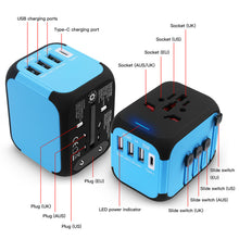 Load image into Gallery viewer, International Universal Travel Adapter 4 USB Charge Ports Converter Plug Charger