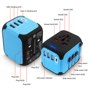 International Universal Travel Adapter 4 USB Charge Ports Converter Plug Charger
