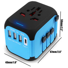 Load image into Gallery viewer, International Universal Travel Adapter 4 USB Charge Ports Converter Plug Charger