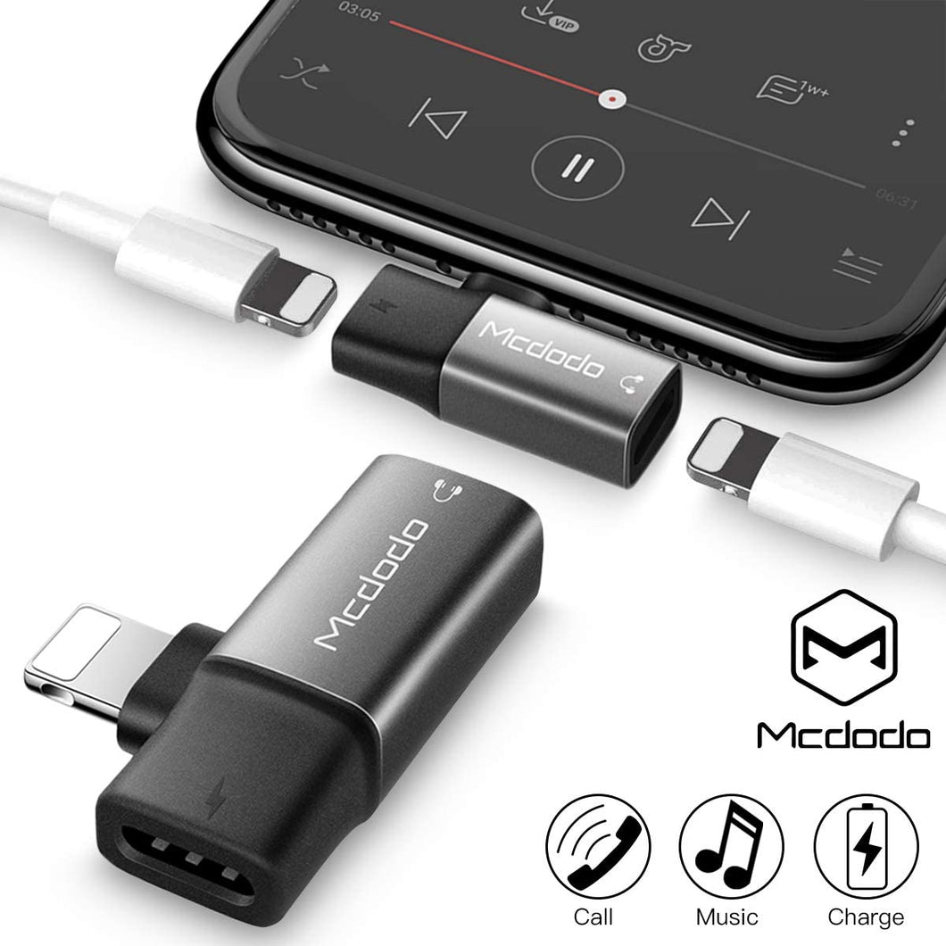 AICase Headphone Adapter, 2 in 1 Nylon Braised Audio Adapter Support Audio + Charge for iPhone