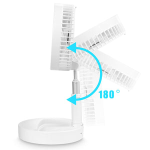 Desk Floor 4-Speed Retractable Foldable Rechargeable USB Mini Portable Fan