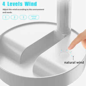 Desk Floor 4-Speed Retractable Foldable Rechargeable USB Mini Portable Fan