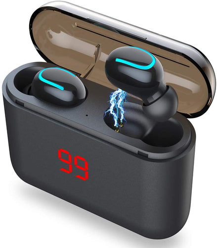 AICase TWS Wireless Headphones Bluetooth 5.0 Wireless Earbuds Built-in Mic Mini Sweatproof Sport Headsets in-Ear Headset with Wireless Charging Case