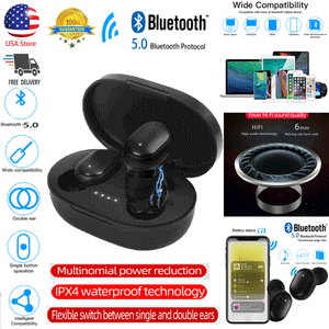 HiFi Dual Wireless Bluetooth Earphone Earbuds For Android IOS Phone