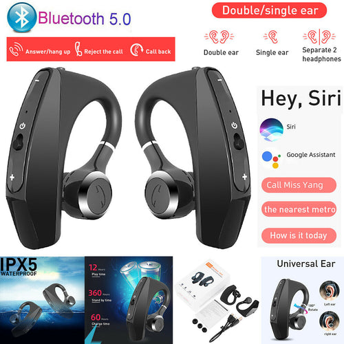 TWS True Wireless Earbuds Bluetooth 5.0 Earphones Stereo Bass Ear Hook Headset