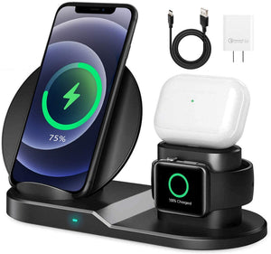 AICase Qi Wireless Charger,3-in-1 Charging Pad,Multiple Devices Wireless Charger Dock for Air Pods iWatch iPhone