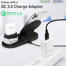 Load image into Gallery viewer, AICase Qi Wireless Charger,3-in-1 Charging Pad,Multiple Devices Wireless Charger Dock for Air Pods iWatch iPhone