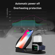 Load image into Gallery viewer, AICase Qi Wireless Charger,3-in-1 Charging Pad,Multiple Devices Wireless Charger Dock for Air Pods iWatch iPhone