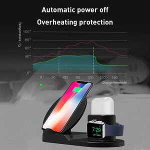 AICase Qi Wireless Charger,3-in-1 Charging Pad,Multiple Devices Wireless Charger Dock for Air Pods iWatch iPhone