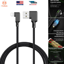 Load image into Gallery viewer, 90° Elbow LED Fast Charging USB Cable Charger for iPhone